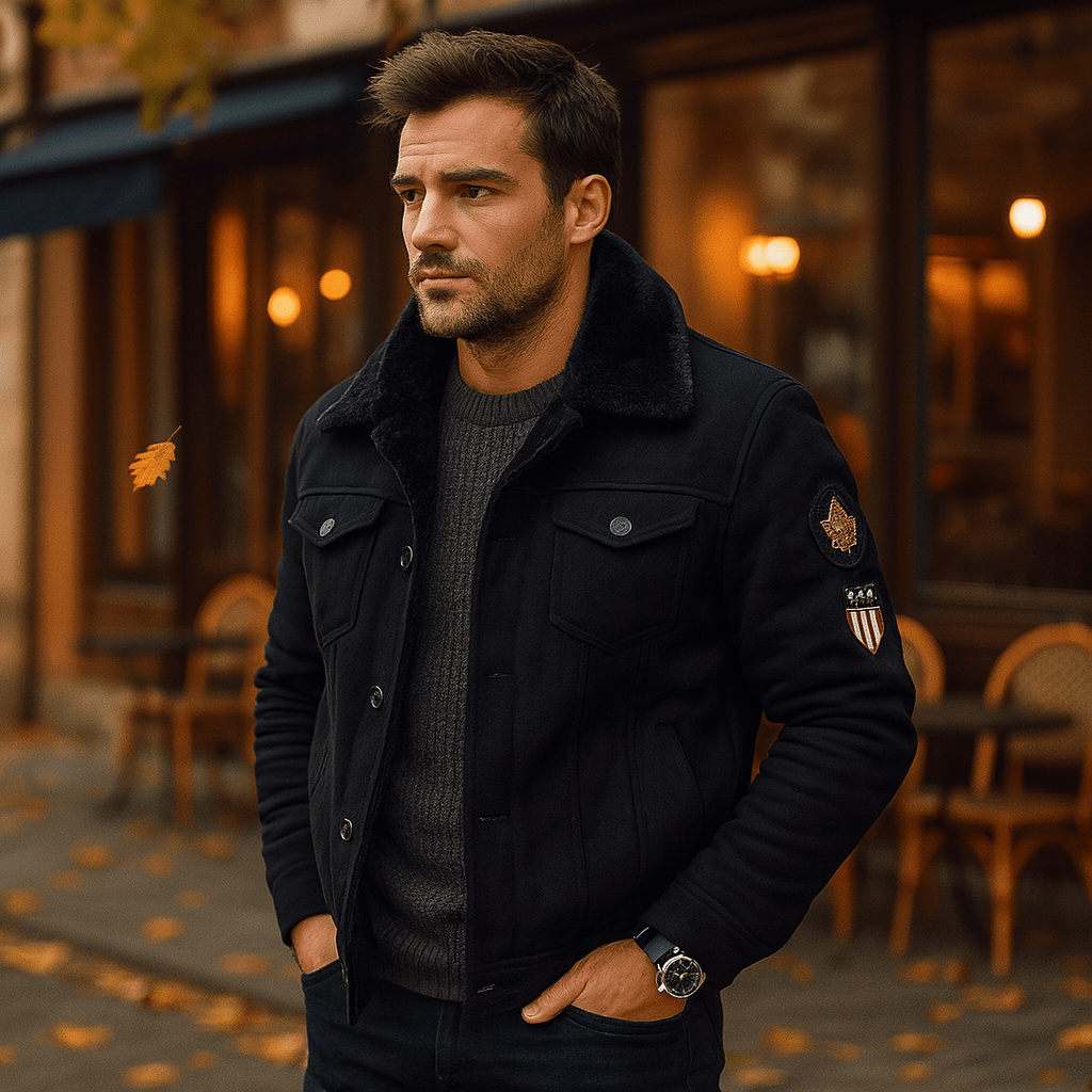 Męska Casual Kurtka ze Sztucznego Futra - vivano - warszawa