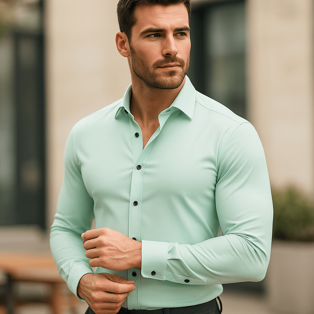 Męska koszula stretch - elegancki slim fit - dopasowana - vivano - warszawa