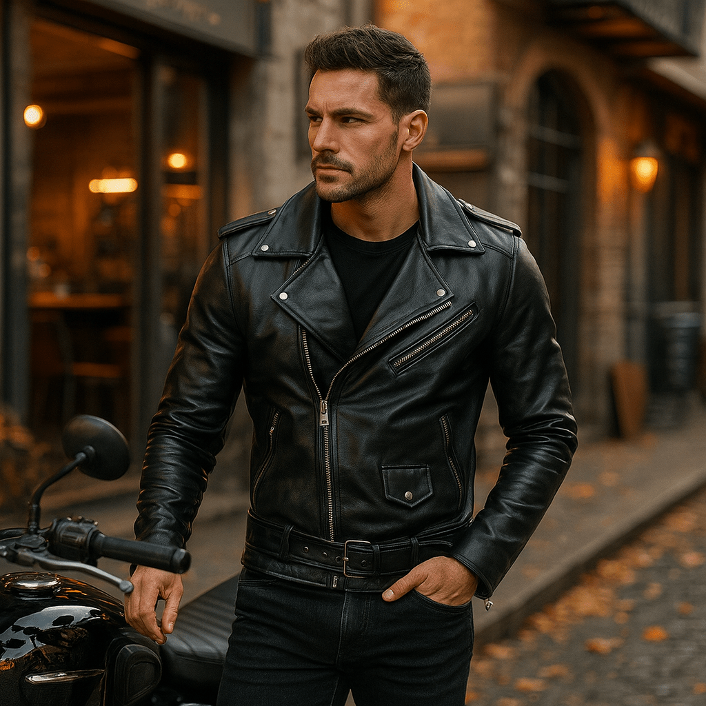 Męska Kurtka Motocyklowa ze Skóry PU - vivano - warszawa