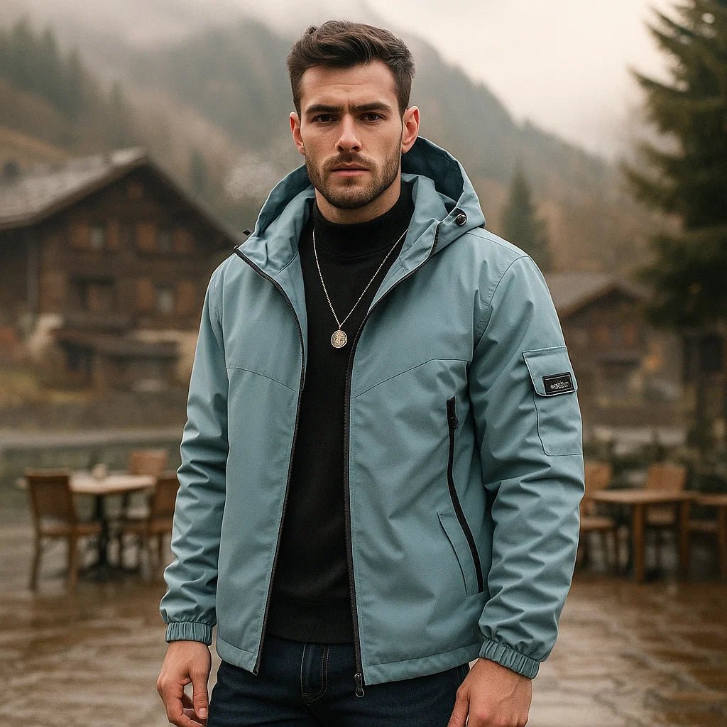 Męska kurtka narciarska wodoodporna z kapturem