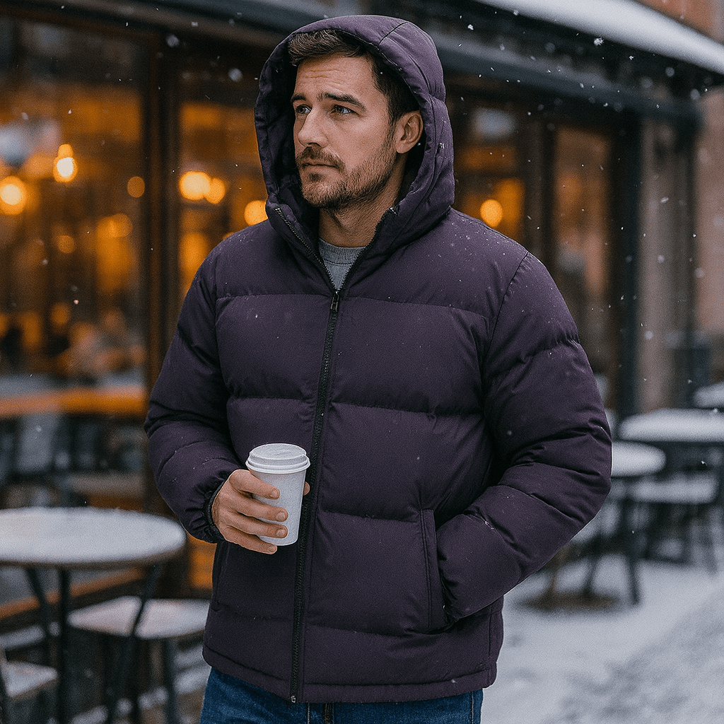 Męska kurtka narciarska zimowa Donsjas z kapturem Regular Fit