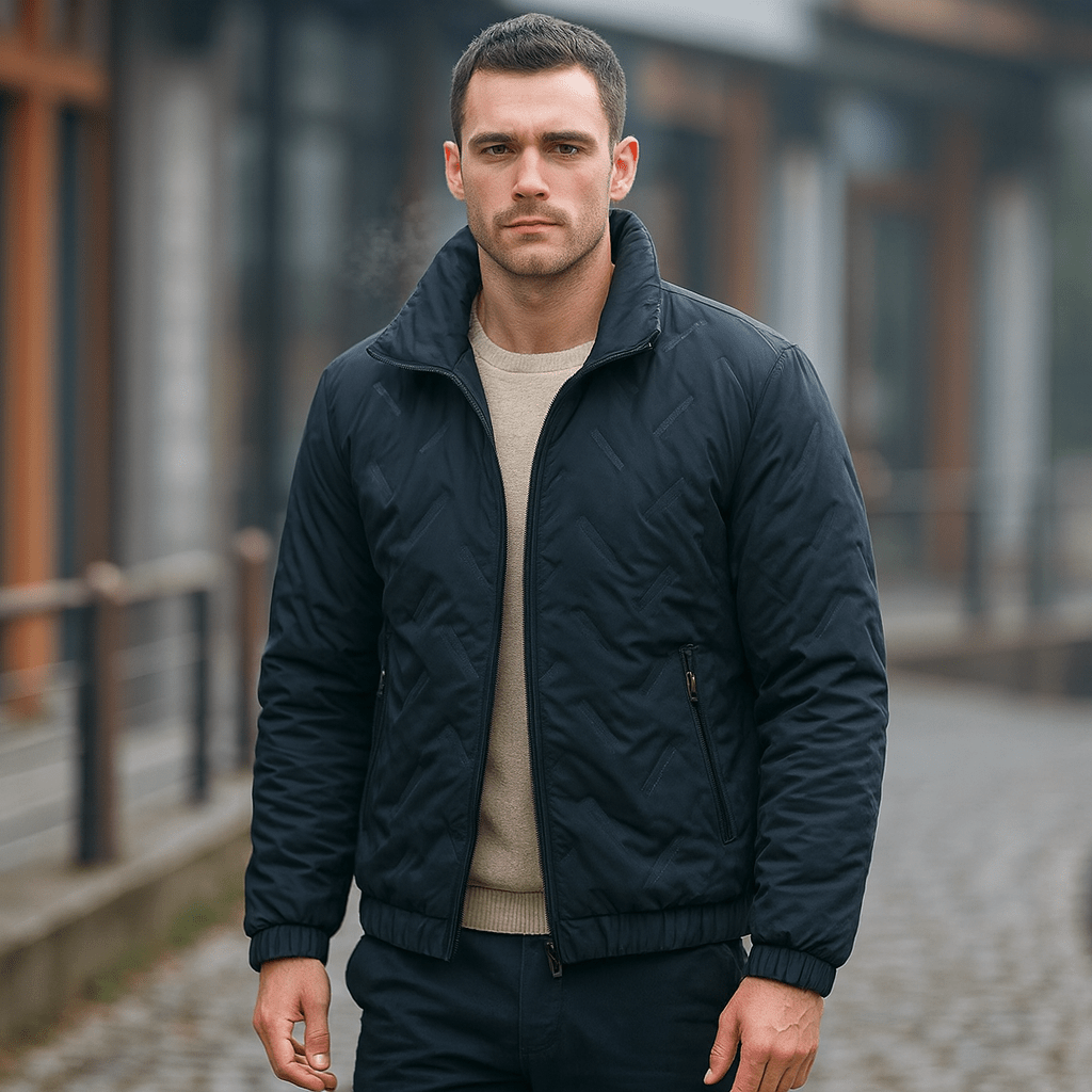 Męska kurtka narciarska zimowa wiatroszczelna z klasycznym designem