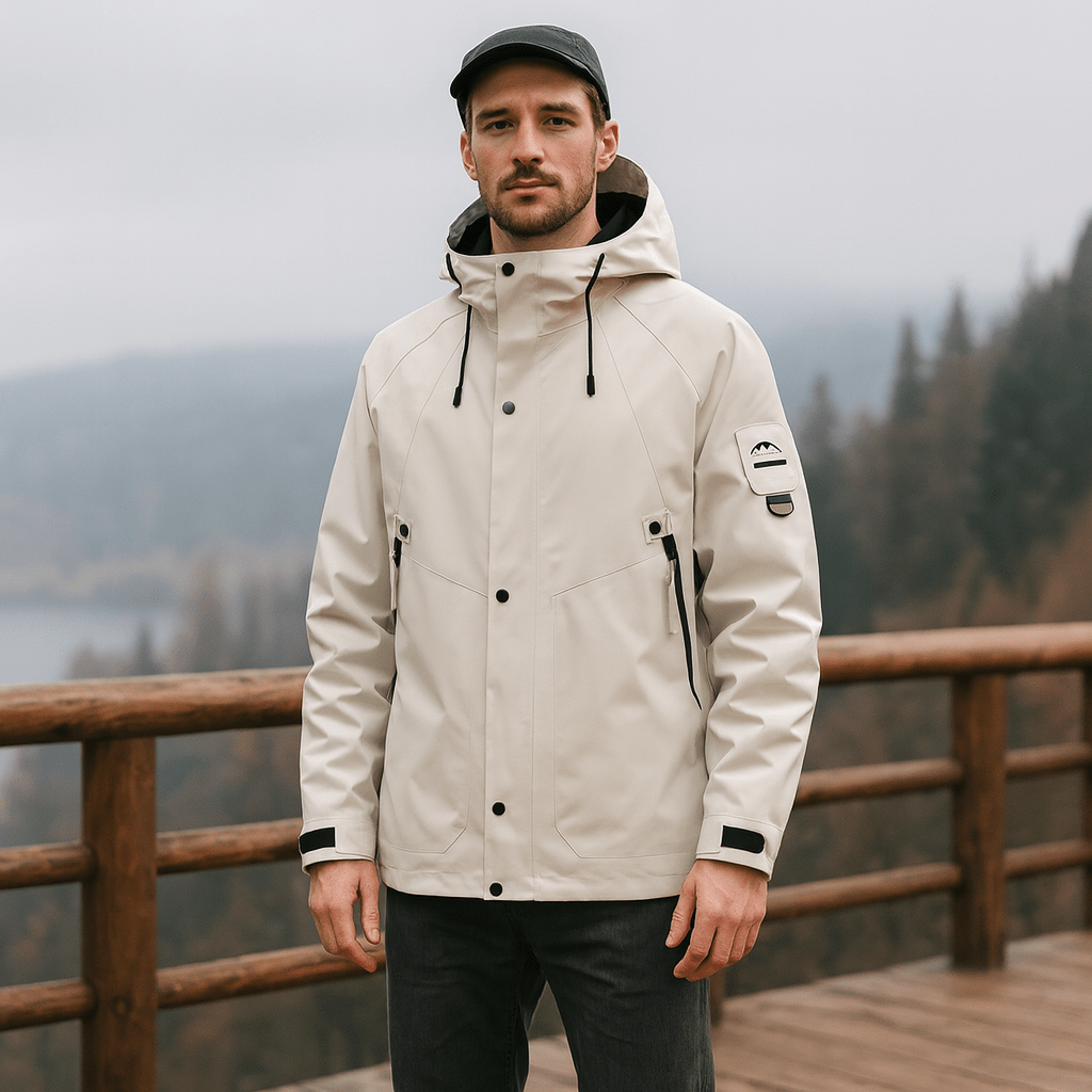 Męska wodoodporna zimowa kurtka narciarska z kapturem