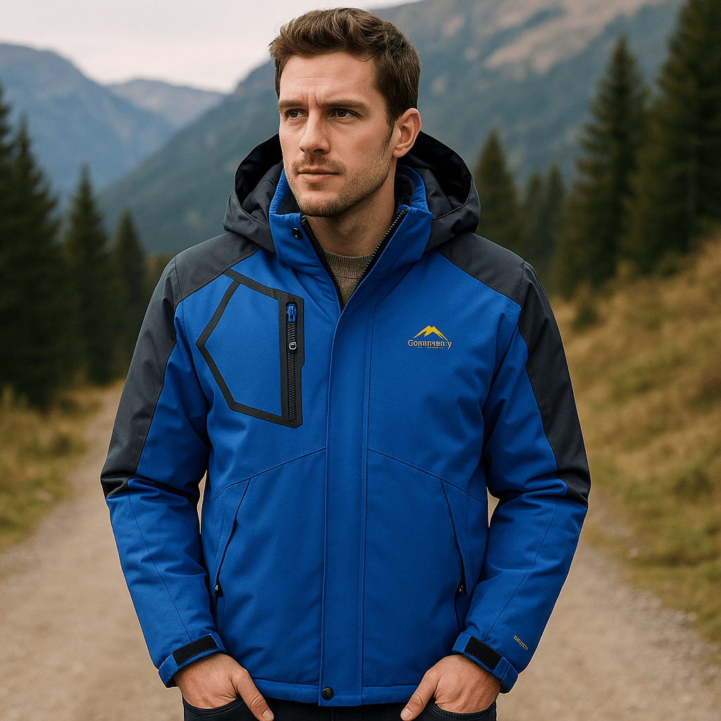 Męska kurtka narciarska zimowa wodoodporna z kapturem