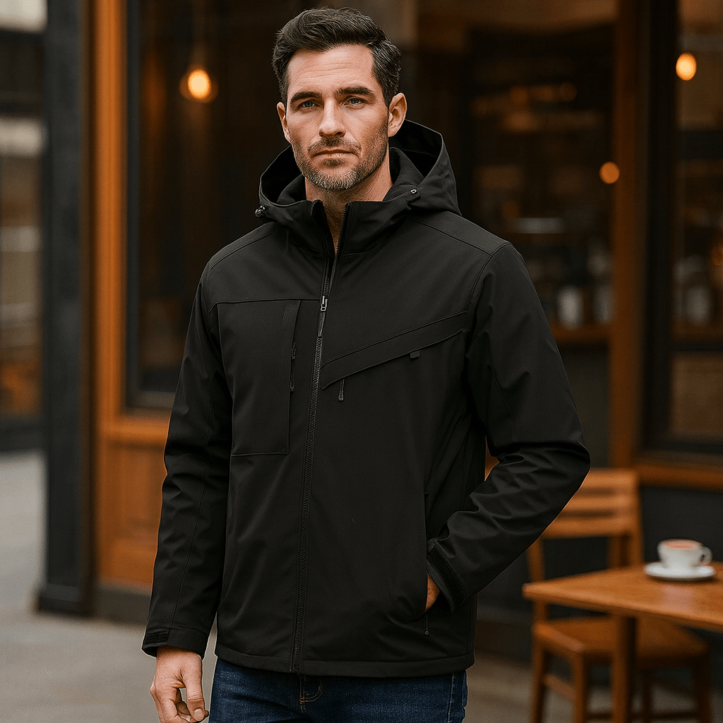 Męska kurtka narciarska zimowa z kapturem i luźnym krojem