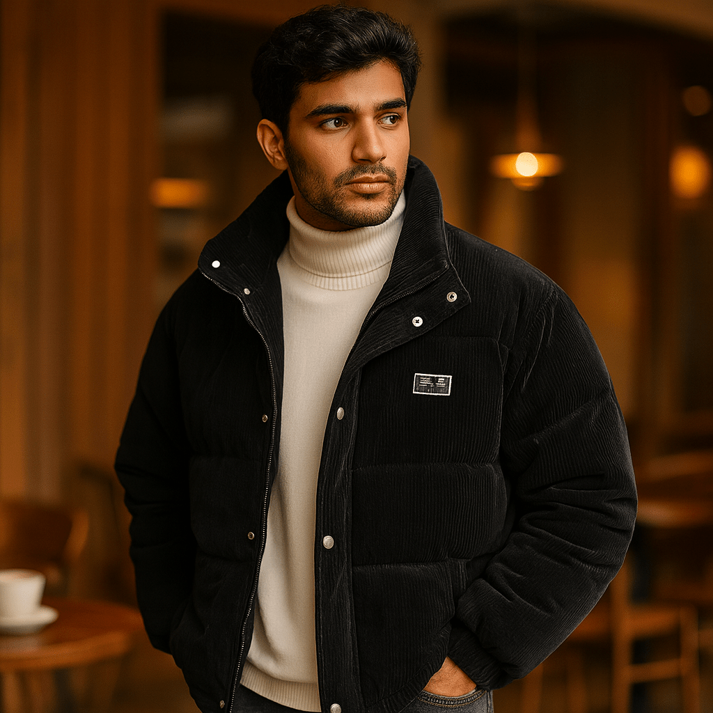 Męska Kurtka Puchowa Sztruksowa - vivano - warszawa