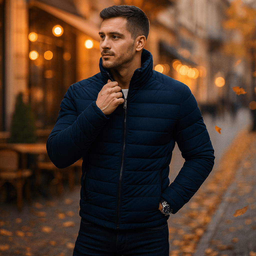 Męska Kurtka Puchowa z Wysokim Kołnierzem - vivano - warszawa