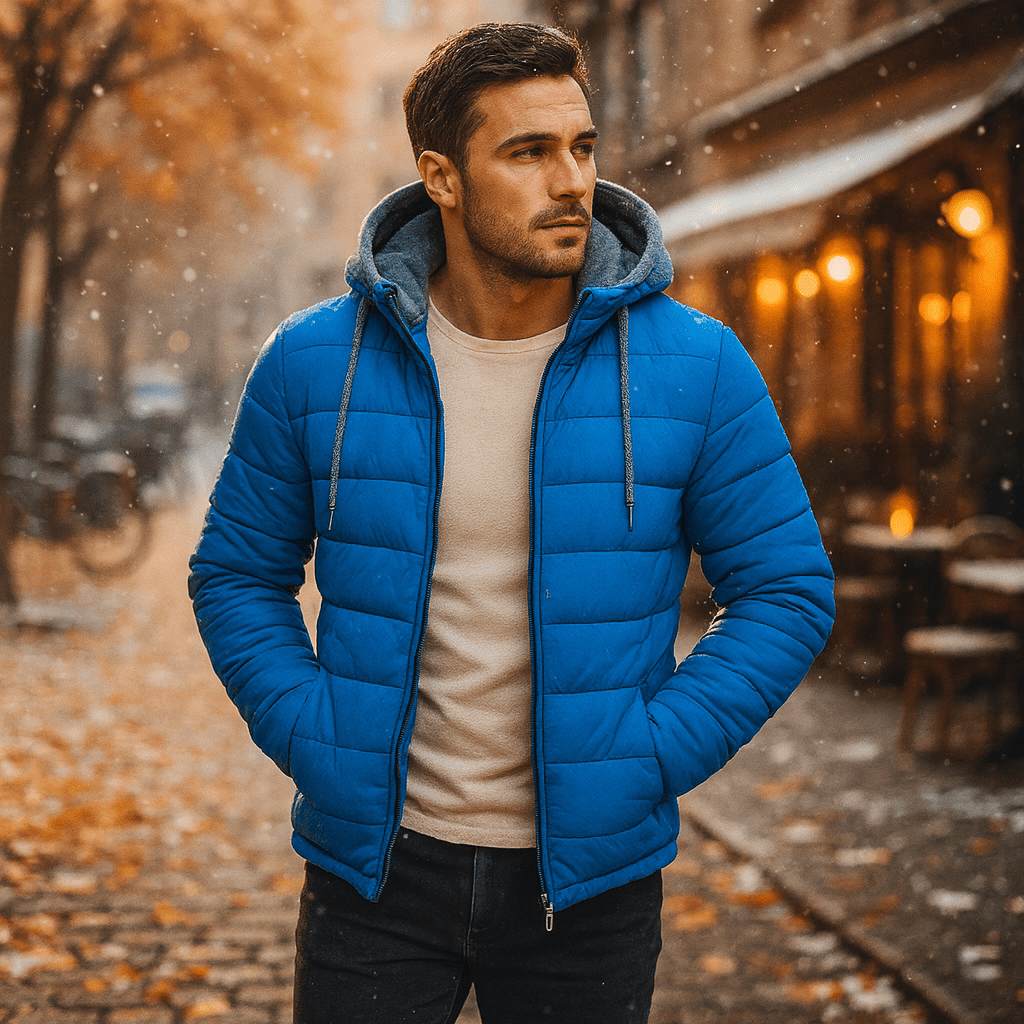 Męska Lekka Kurtka Zimowa z Kapturem - vivano - warszawa