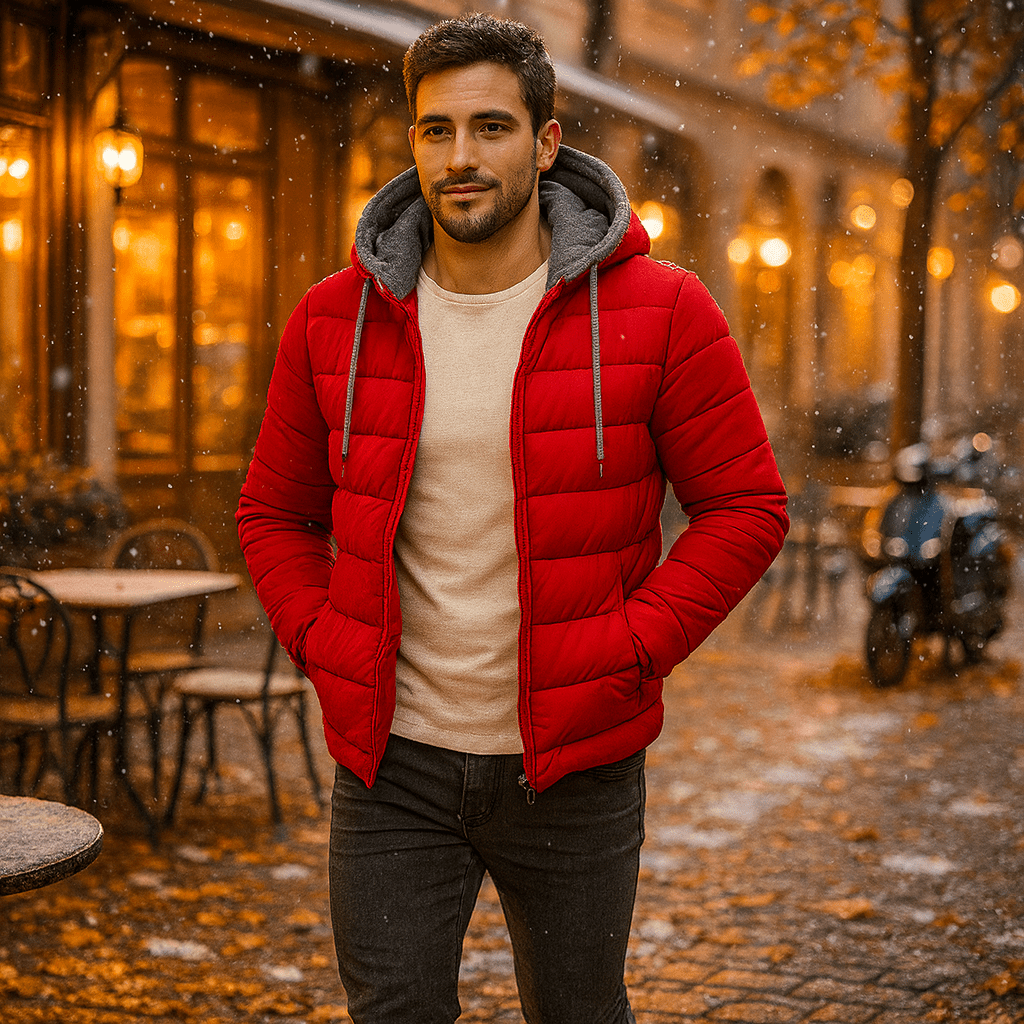 Męska Lekka Kurtka Zimowa z Kapturem - vivano - warszawa