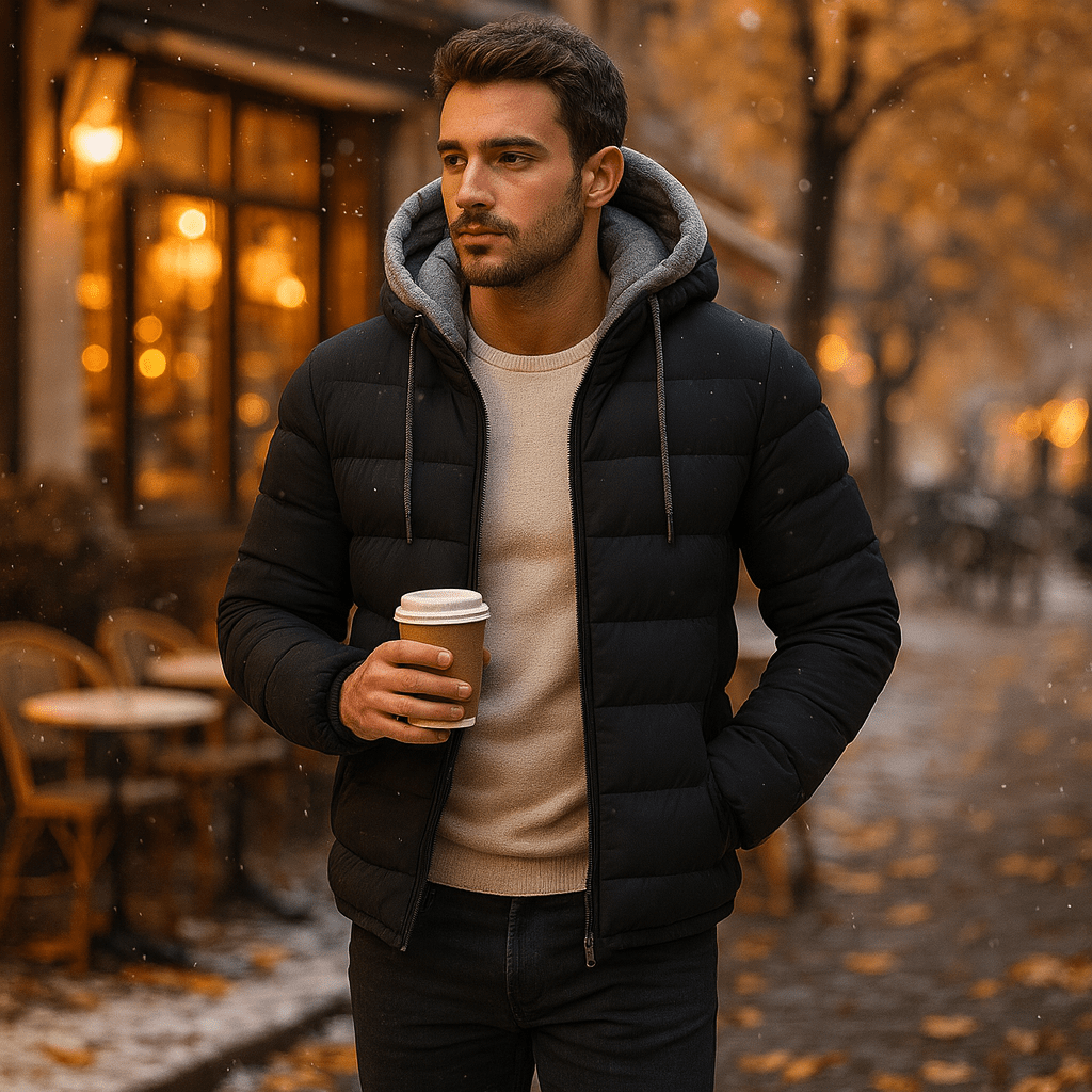 Męska Lekka Kurtka Zimowa z Kapturem - vivano - warszawa