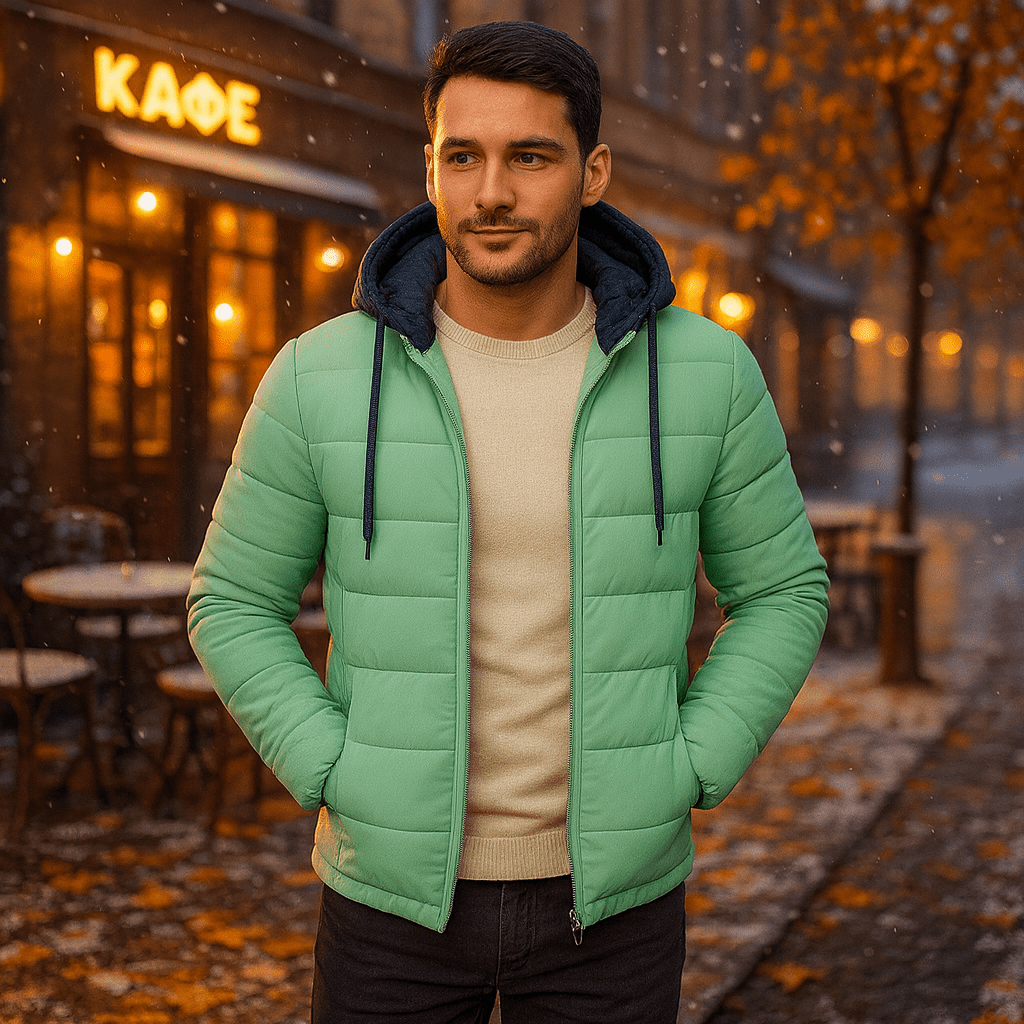 Męska Lekka Kurtka Zimowa z Kapturem - vivano - warszawa