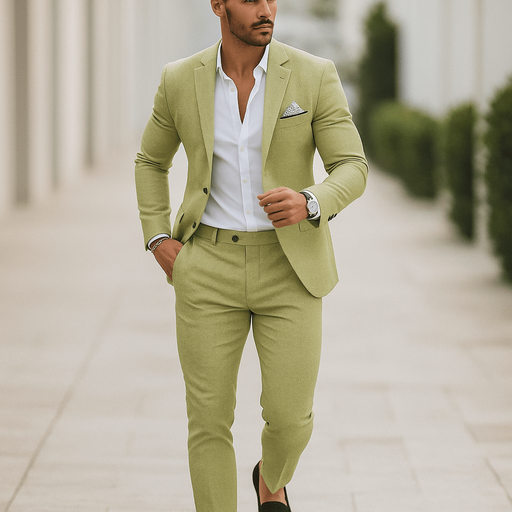 Męski garnitur - slim fit - dwuczęściowy - vivano - warszawa