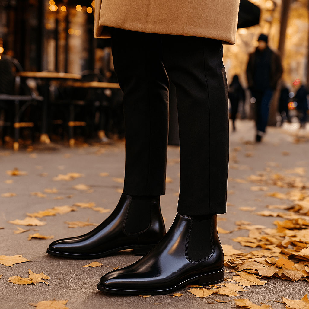 Męskie Botki Chelsea z Migdałowym Noskiem