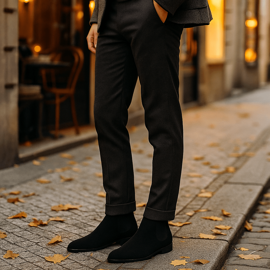 Męskie Eleganckie Botki Chelsea z Ekoskóry