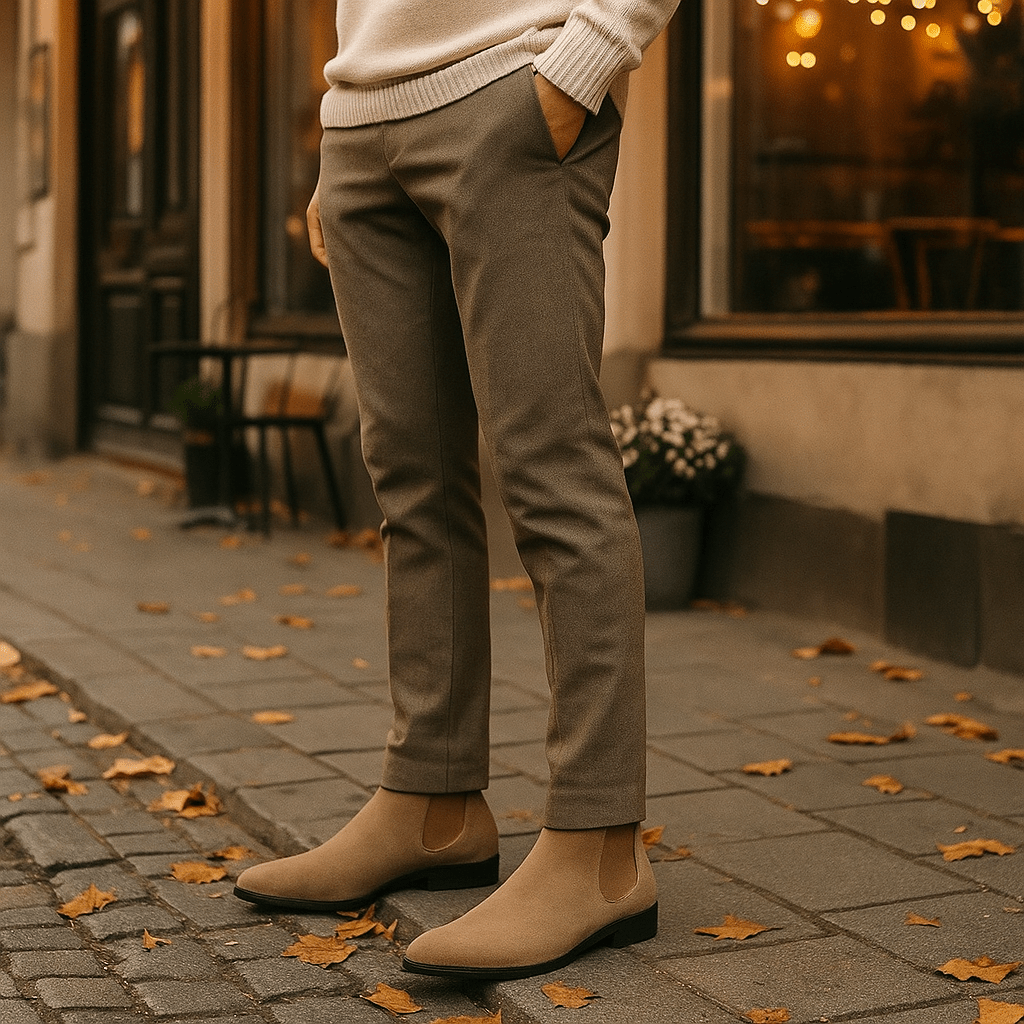 Męskie Eleganckie Botki Chelsea z Ekoskóry