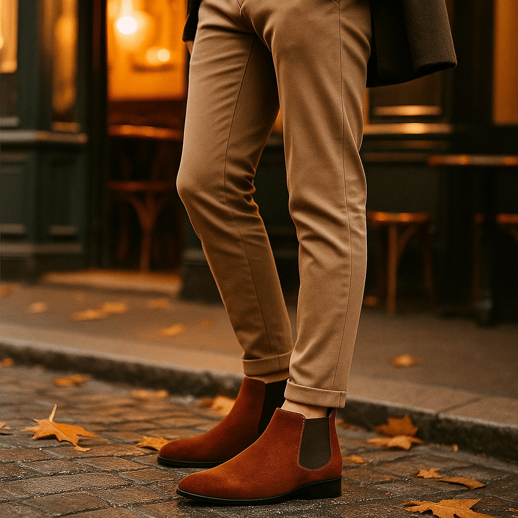 Męskie Eleganckie Botki Chelsea z Ekoskóry