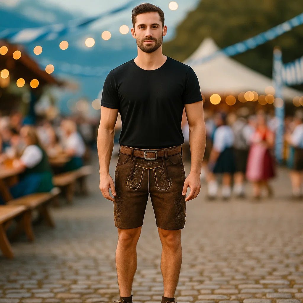 Męskie skórzane spodnie ludowe - vivano - warszawa