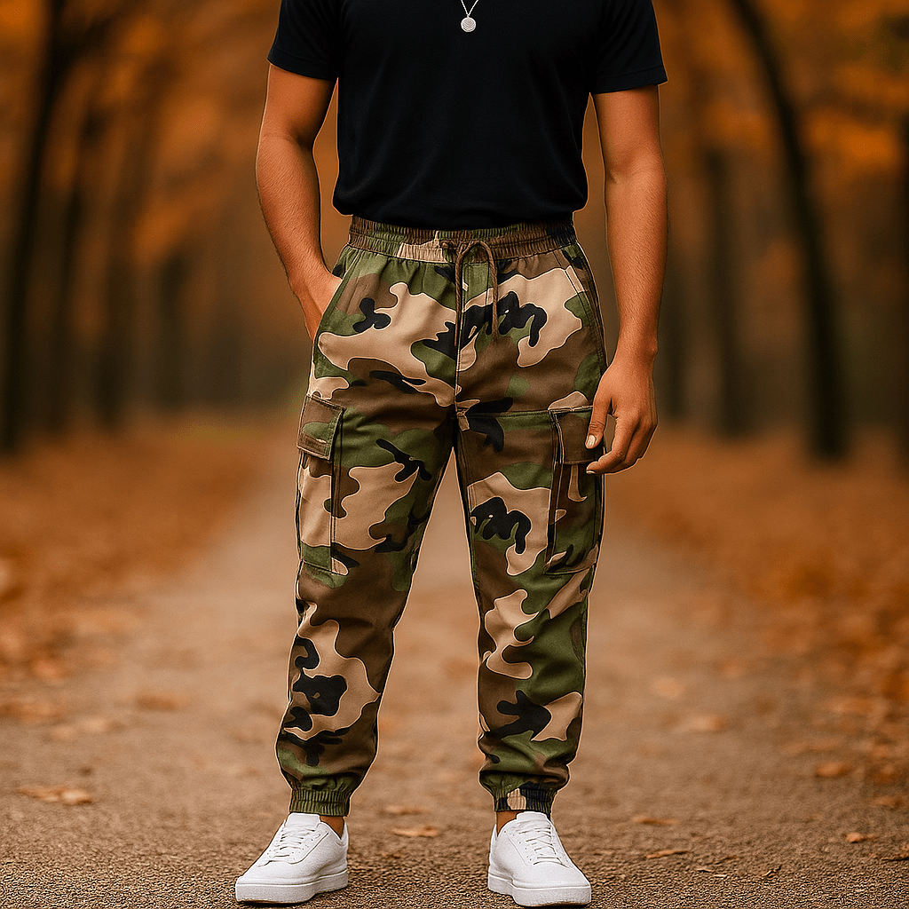 Męskie Spodnie Cargo Kamuflaż - Wytrzymały Komfort - Funkcjonalny Styl - vivano - warszawa