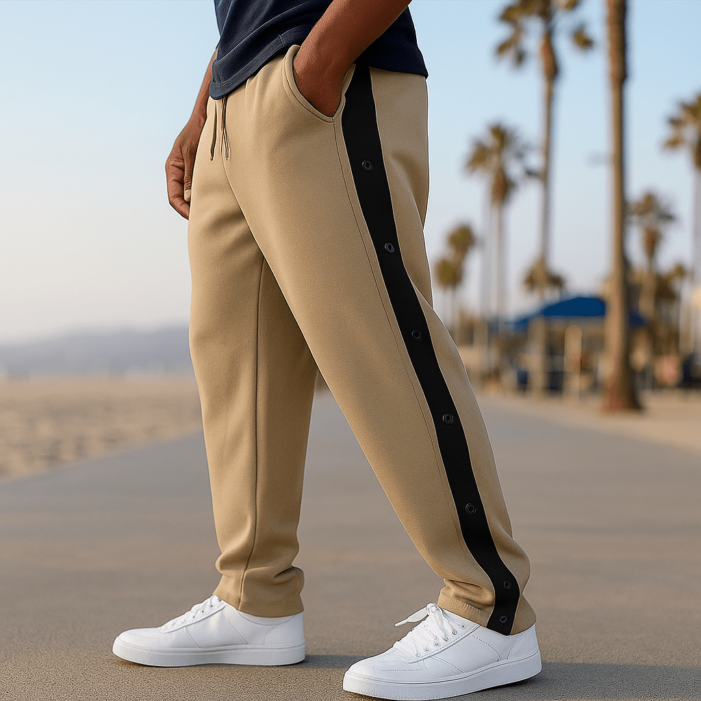 Męskie Spodnie Dresowe Herrer Sporty - Kieszeń Boczna z Guzikami - vivano - warszawa