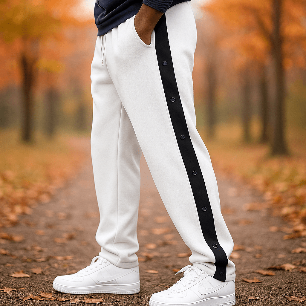 Męskie Spodnie Dresowe Herrer Sporty - Kieszeń Boczna z Guzikami - vivano - warszawa