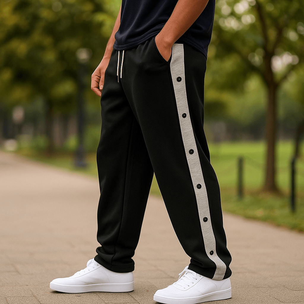 Męskie Spodnie Dresowe Herrer Sporty - Kieszeń Boczna z Guzikami - vivano - warszawa