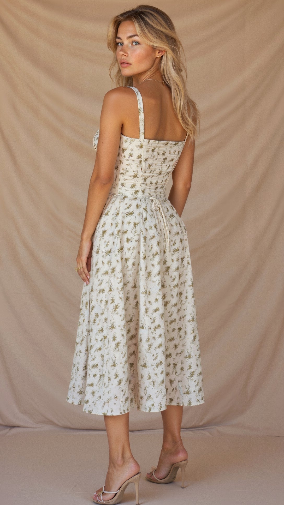 Sukienka Wieczorowa Damska – Kwiatowa – Midi – Zwiewna – Elegancka