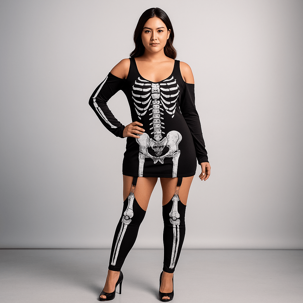 Ornella kostium Halloween - Długie rękawy - Unikalny design - vivano - warszawa