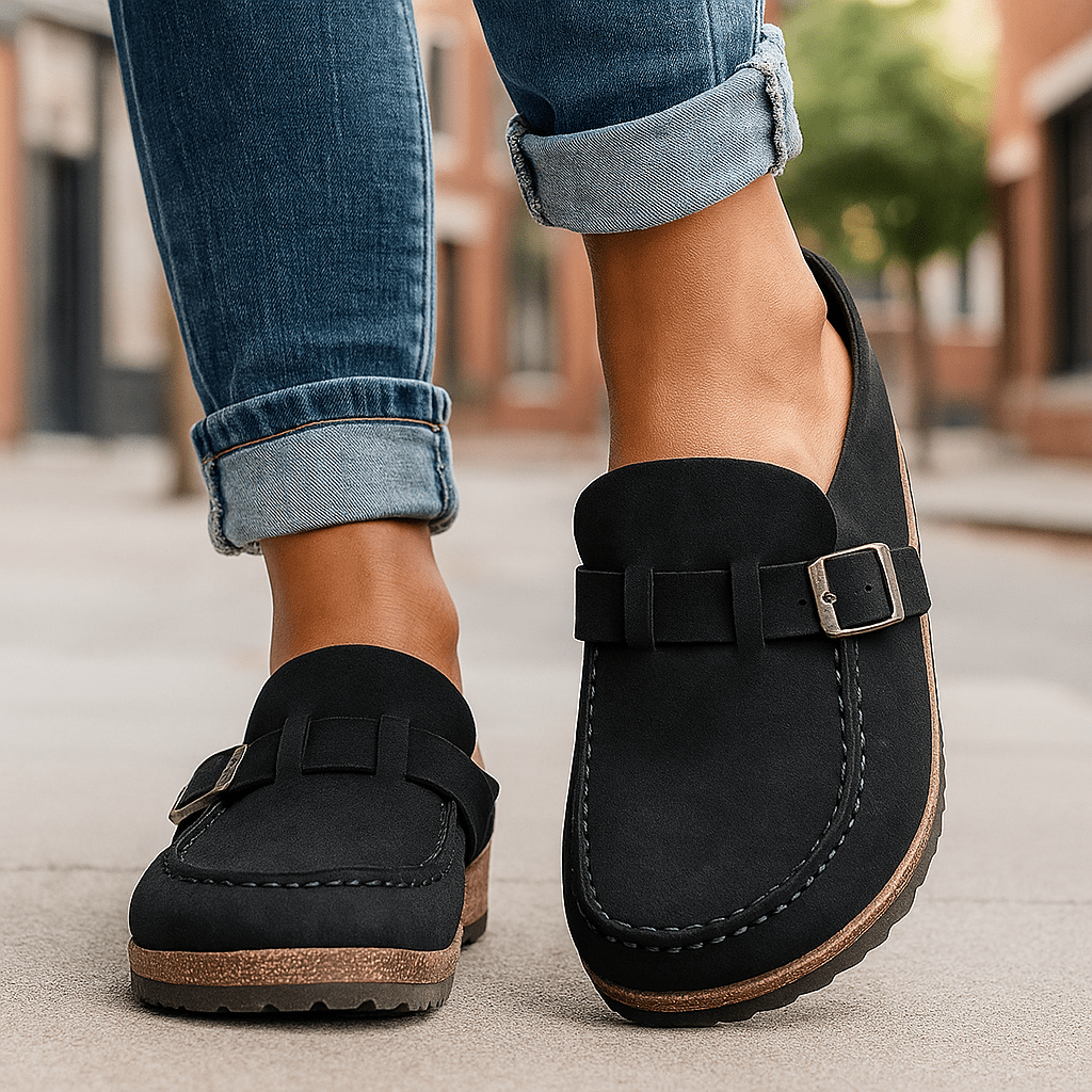 Ortopedyczne damskie mokasyny z ozdobną klamrą - vivano - warszawa