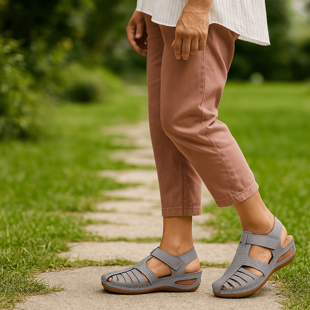 Ortopedyczne sandały damskie z perforowaną skórą - vivano - warszawa