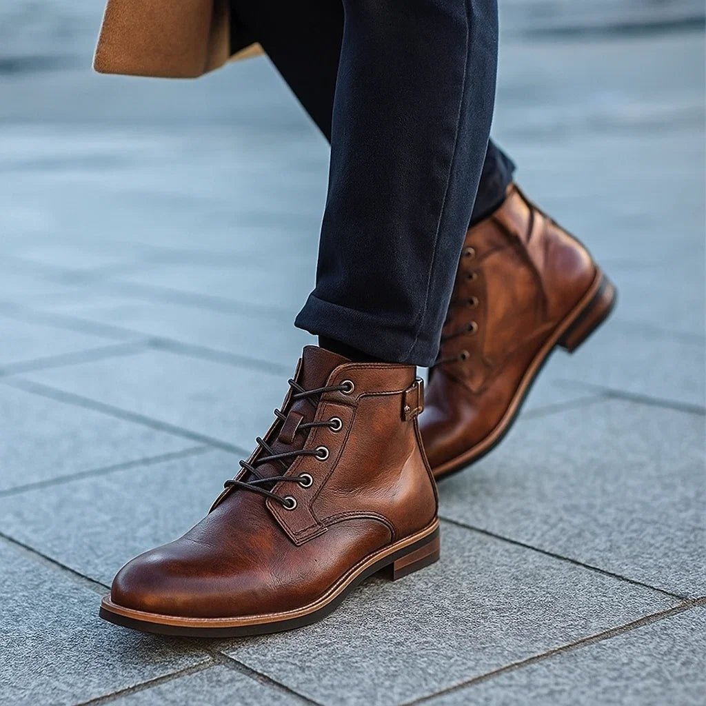 Ortopedyczne skórzane buty męskie – stabilne i wygodne