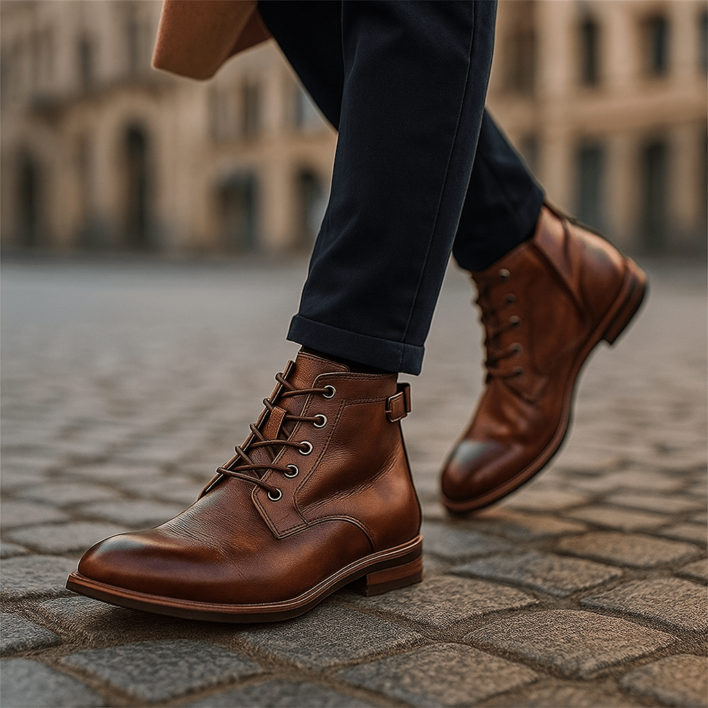 Ortopedyczne skórzane buty męskie – stabilne i wygodne