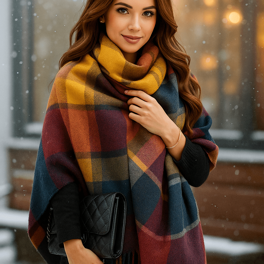 Oversize Szal z Mieszanki Kaszmiru – Miękkość i Elegancja