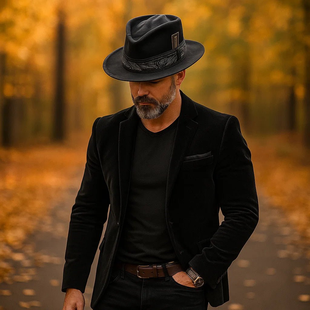 Ręcznie robiony kapelusz kowbojski BlackBat – odwaga i styl - vivano - warszawa