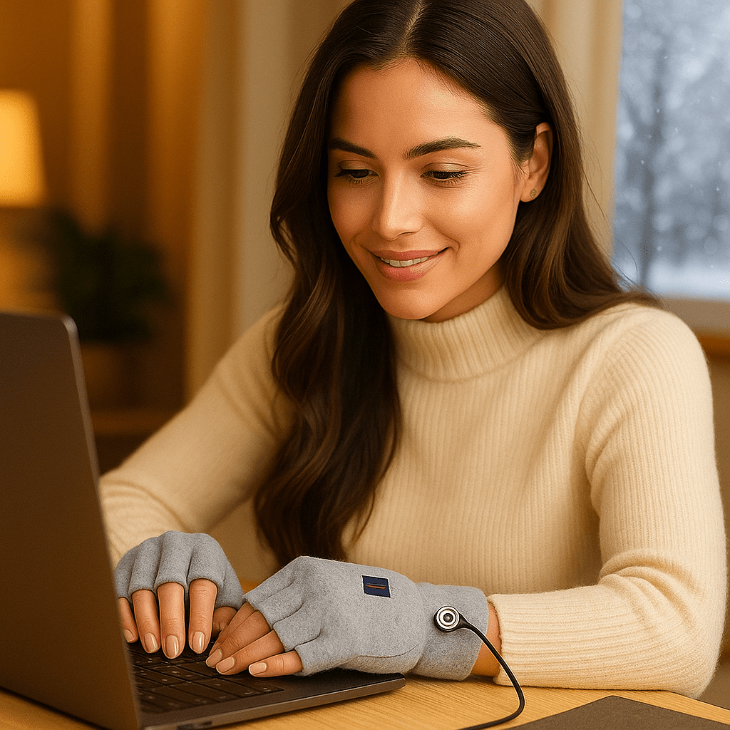 Rękawice Grzewcze USB Tricot – Bez Palców & Komfort Zimowy