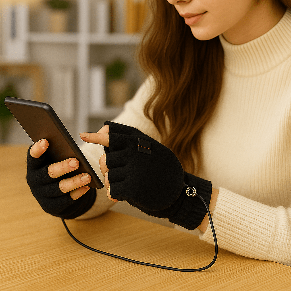 Rękawice Grzewcze USB Tricot – Bez Palców & Komfort Zimowy