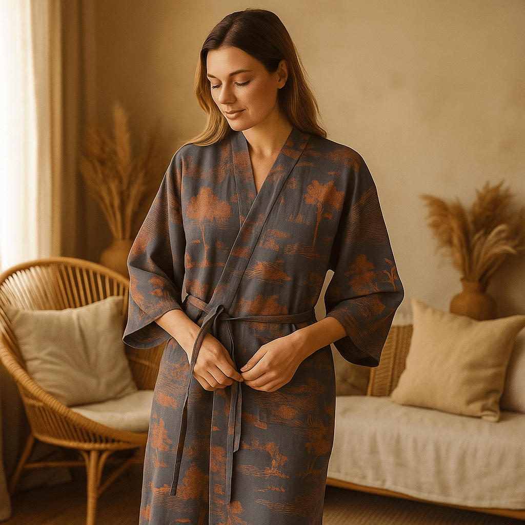 SilvaLoom – Naturalny i Elegancki Kimono Szlafrok z Ponadczasowym Boho Designem