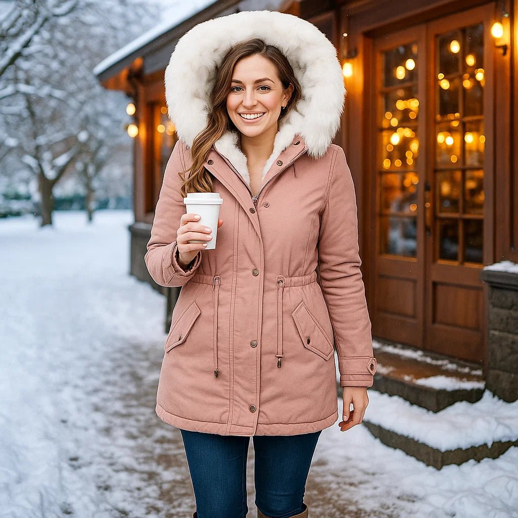 Stilla Elegancka Zimowa Kurtka - Kaptur - Guziki - Ciepła - Stylowa - vivano - warszawa