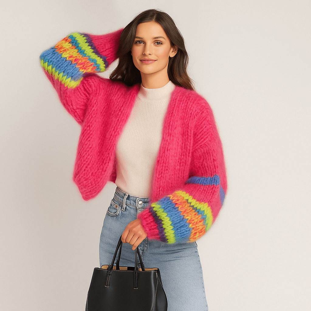 Stilla - Wielokolorowy Kardigan - Miękki Komfort - Stylowy Przytulny Design - vivano - warszawa