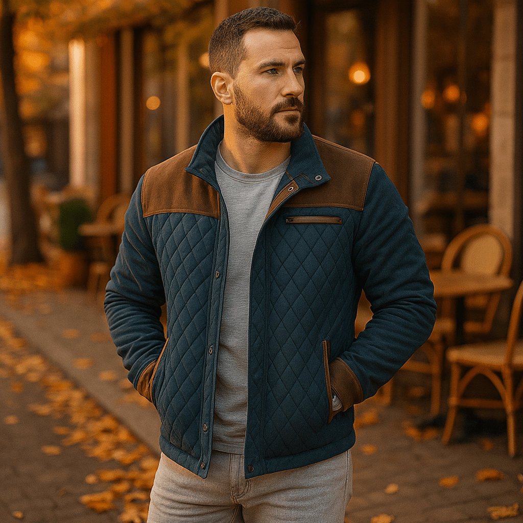 Stylowa męska kurtka ze stojącym kołnierzem - vivano - warszawa