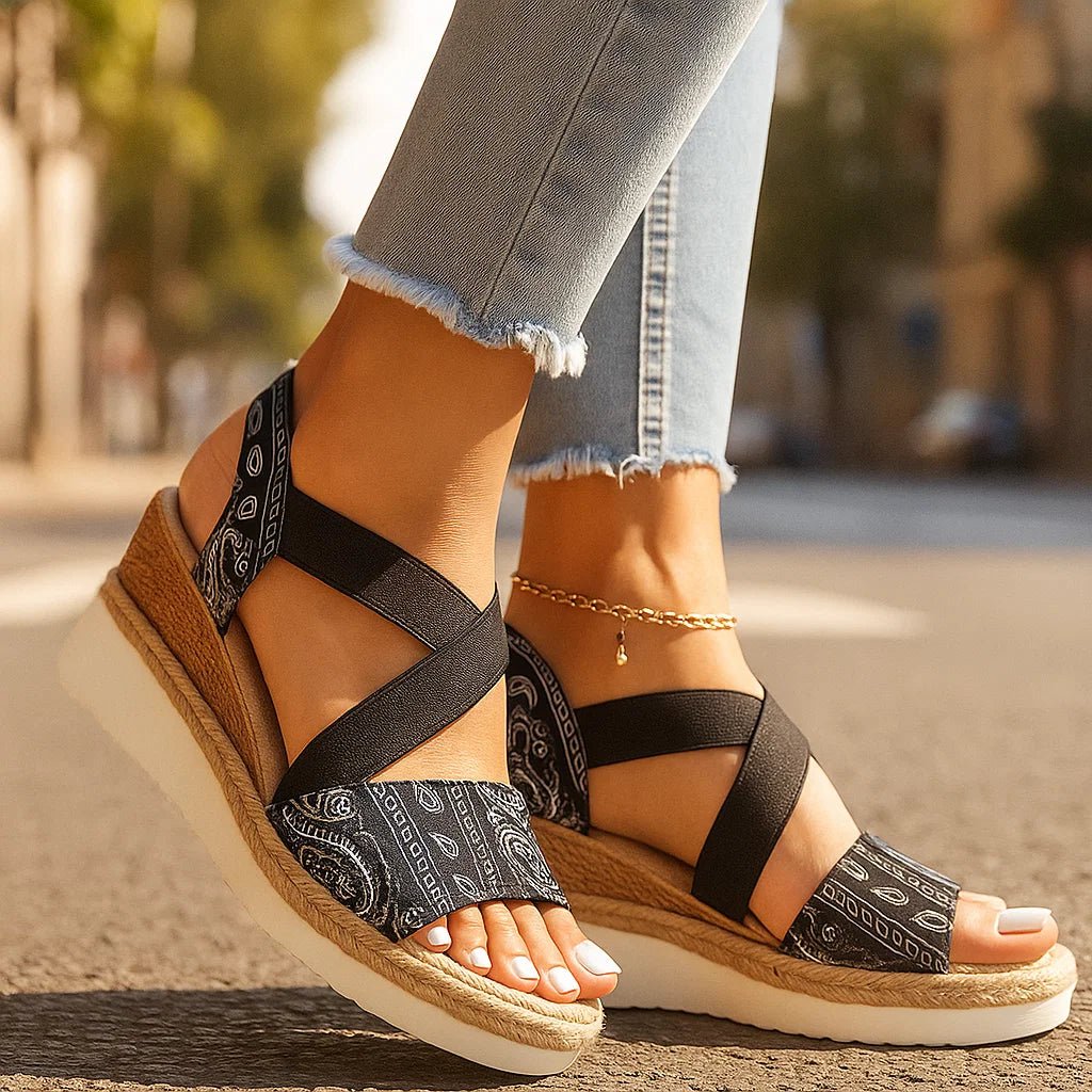 Stylowe Damskie Sandały Ortopedyczne Elsa na Koturnie - vivano - warszawa