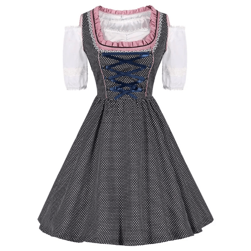 Sukienka Dirndl dla kobiet - Bawełna - Kostium Oktoberfest - Styl Festynowy - vivano - warszawa