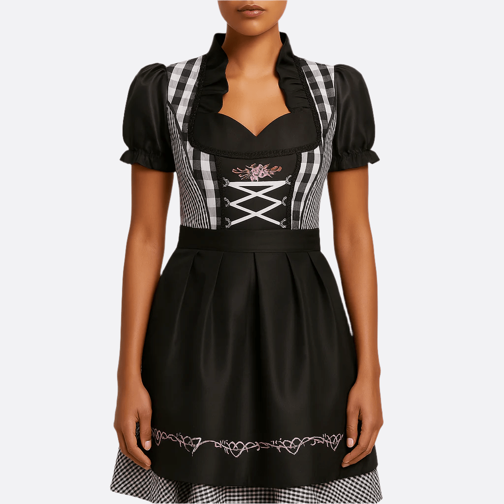 Sukienka Dirndl dla kobiet - Oddychający komfort - Tradycyjna czarna - Gotowa na Oktoberfest - vivano - warszawa