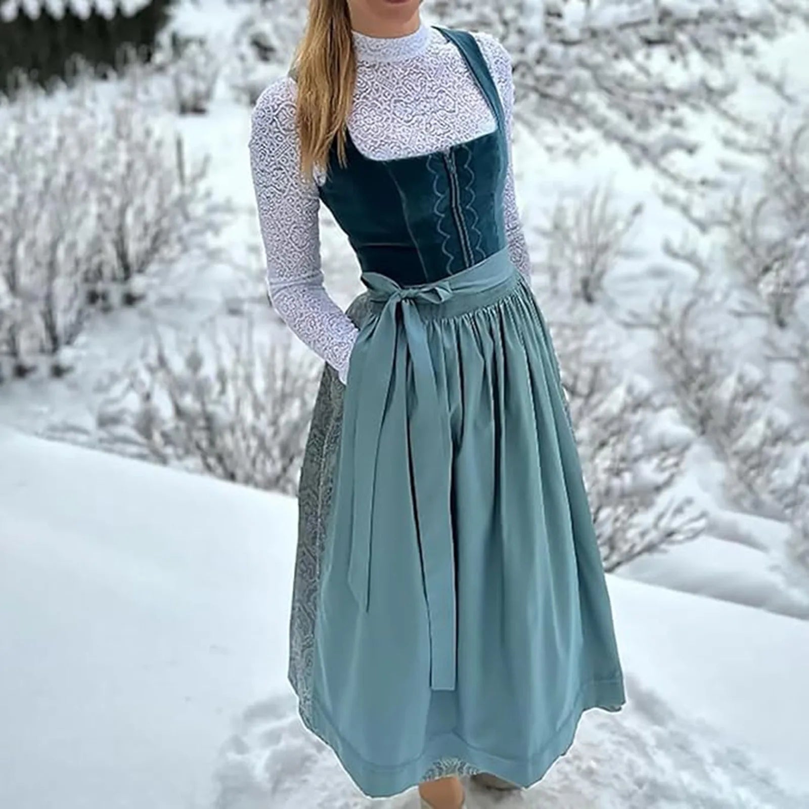 Sukienka Dirndl dla kobiet - Wytrzymały materiał - Vintage Oktoberfest Trachten - vivano - warszawa