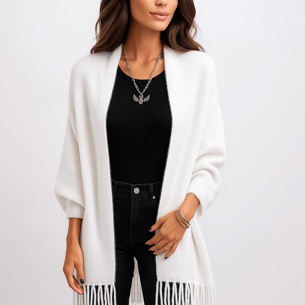 Sweter Stilla z Frędzlami - Miękki Komfort - Modny Design - vivano - warszawa