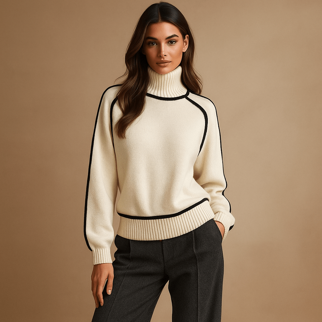 Sweter z wysokim kołnierzem - Komfortowy - Ciepły - Stylowy design - vivano - warszawa