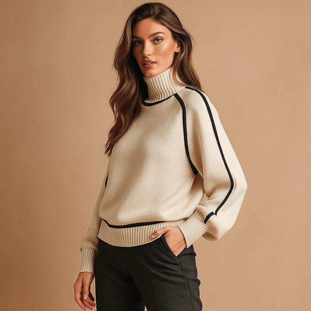 Sweter z wysokim kołnierzem - Komfortowy - Ciepły - Stylowy design - vivano - warszawa