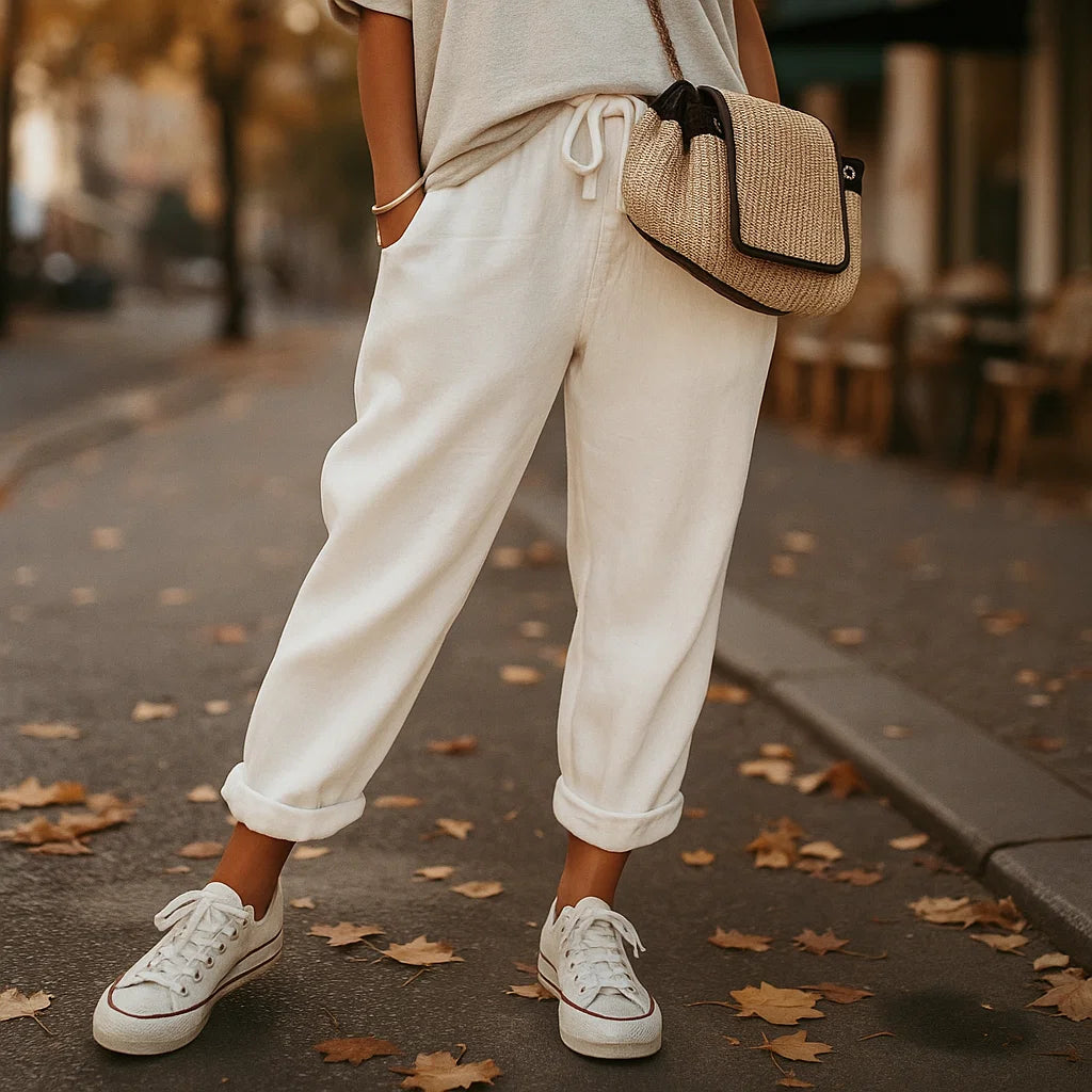 Vivano – Luźne i Stylowe Spodnie Lniane