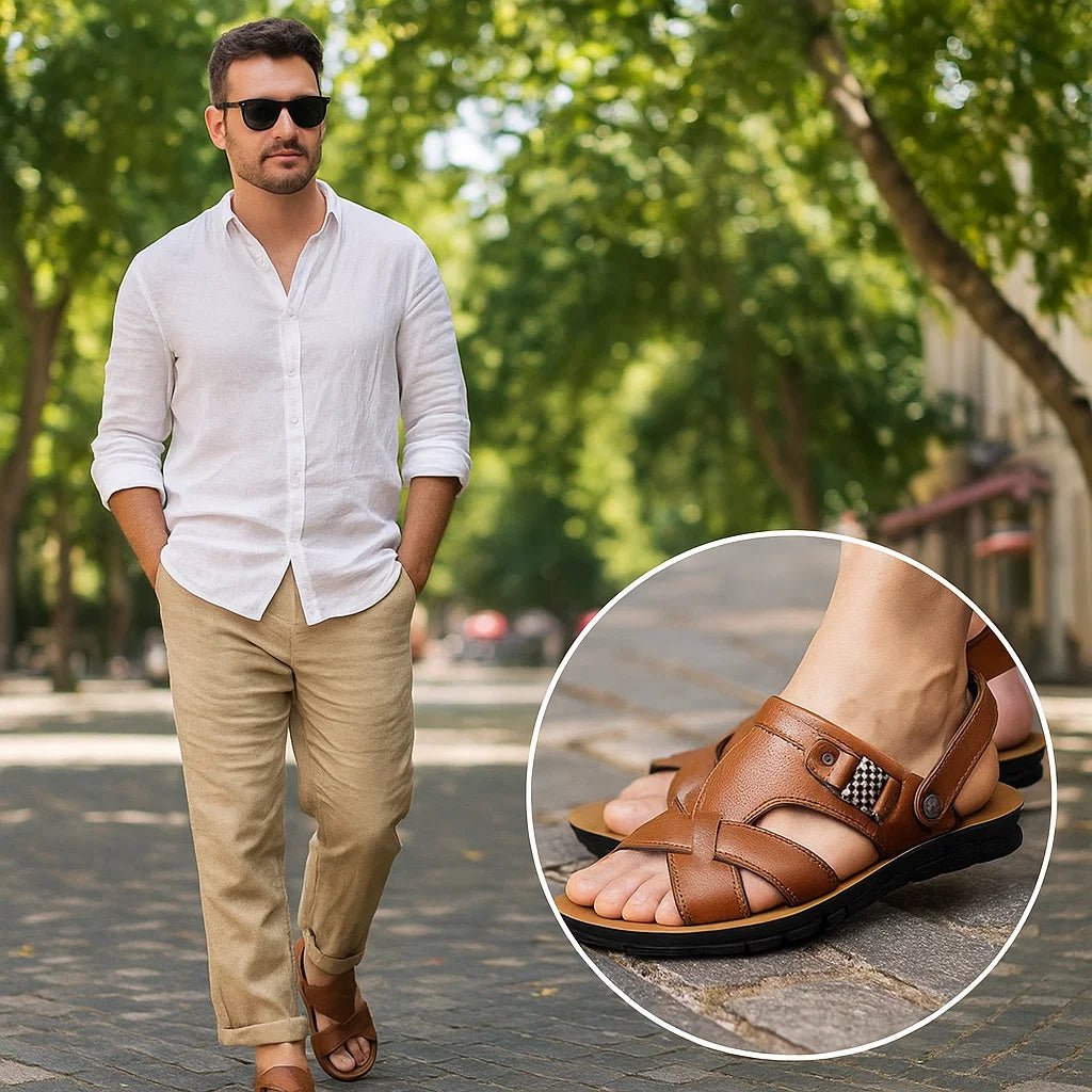 Tiberius męskie skórzane sandały - vivano - warszawa