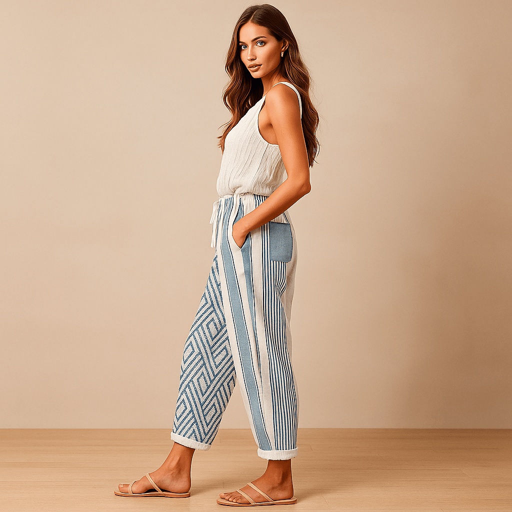 Unikalne Spodnie z Przyciskiem - Komfort - Styl - Luo - vivano - warszawa