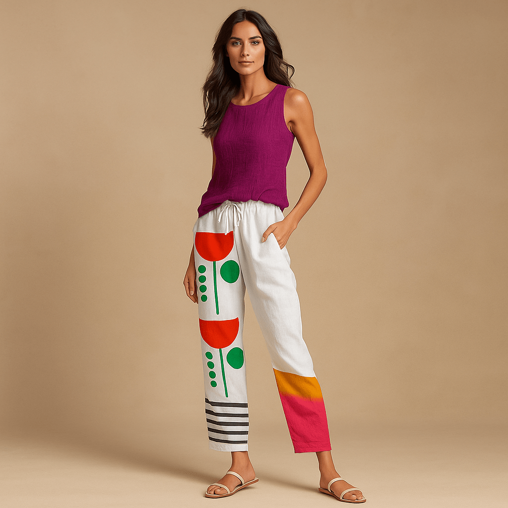 Unikalne Spodnie z Przyciskiem - Komfort - Styl - Luo - vivano - warszawa